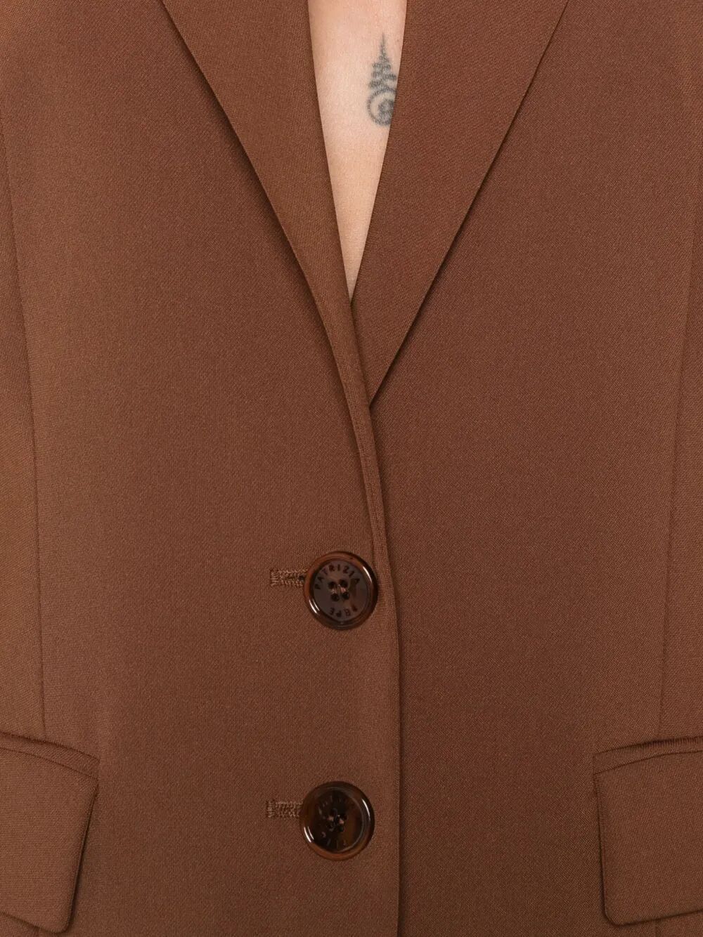 Patrizia Pepe Two-button Notched-lapel Blazer In Brown
