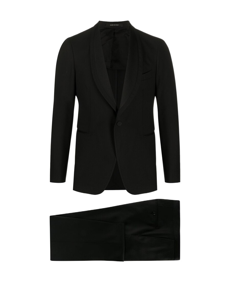 Tagliatore Single-breasted Black Suit With Notched Lapels