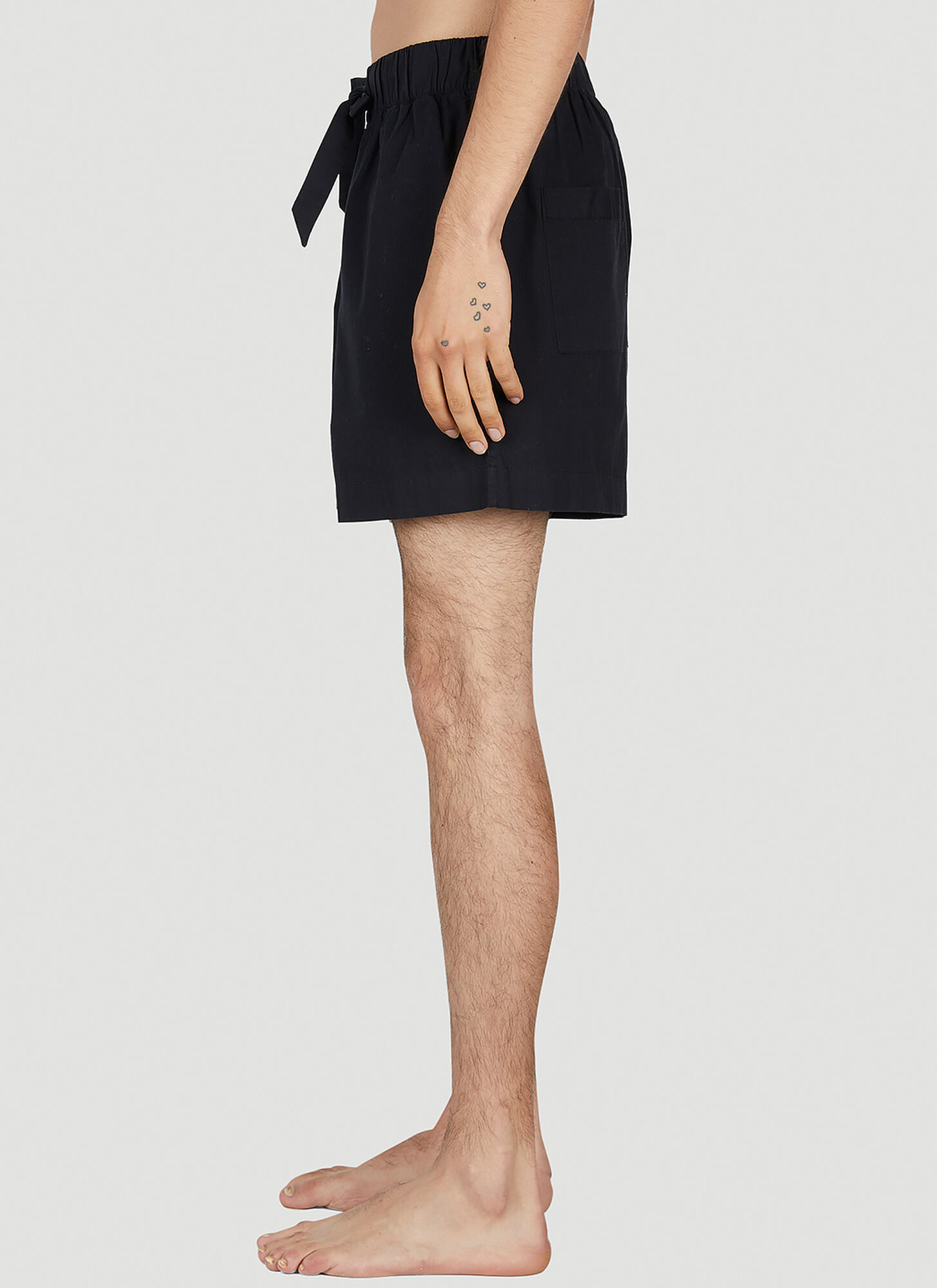 Tekla Drawstring Sleep Shorts In Black