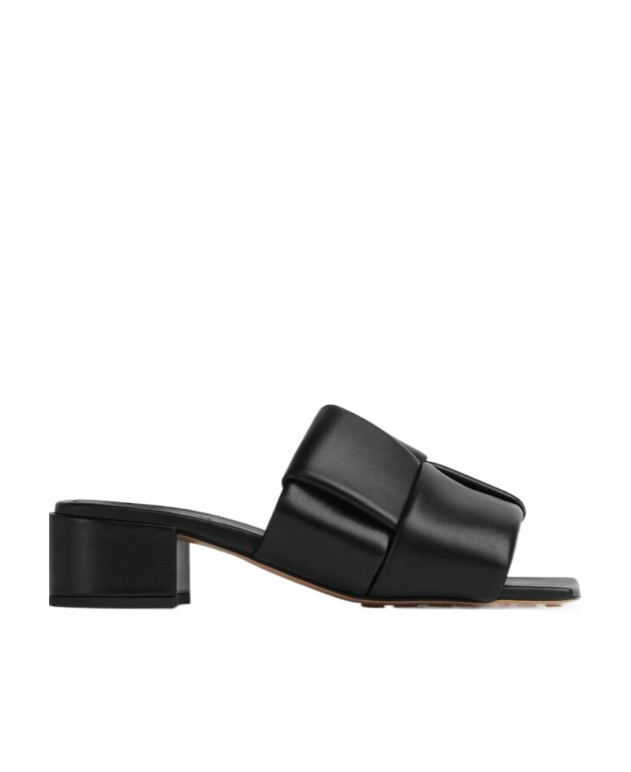 Bottega Veneta Black Patch Mules In Black