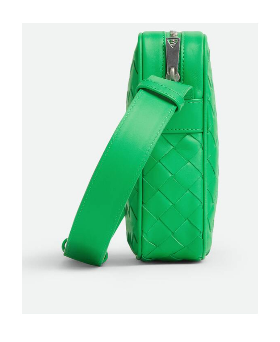 Bottega Veneta Weave Zipper Cell Phone Bag In Green