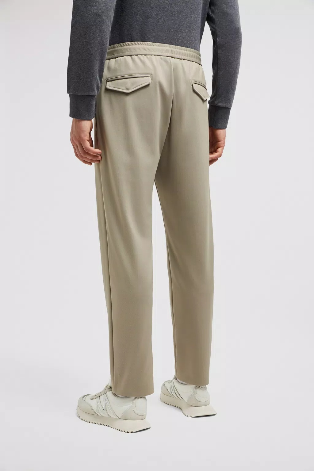 Moncler Logo Patch Drawstring Track Pants In Gray