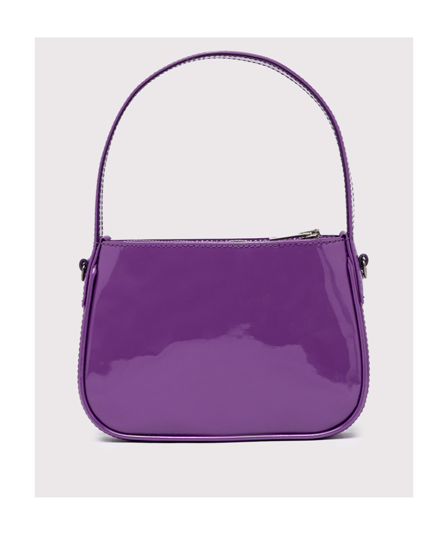 Blumarine Patent-finish Rhinestone Tote Bag In Purple