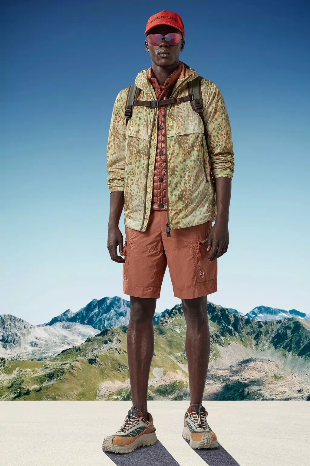Moncler Logo-patch Shorts In Brown