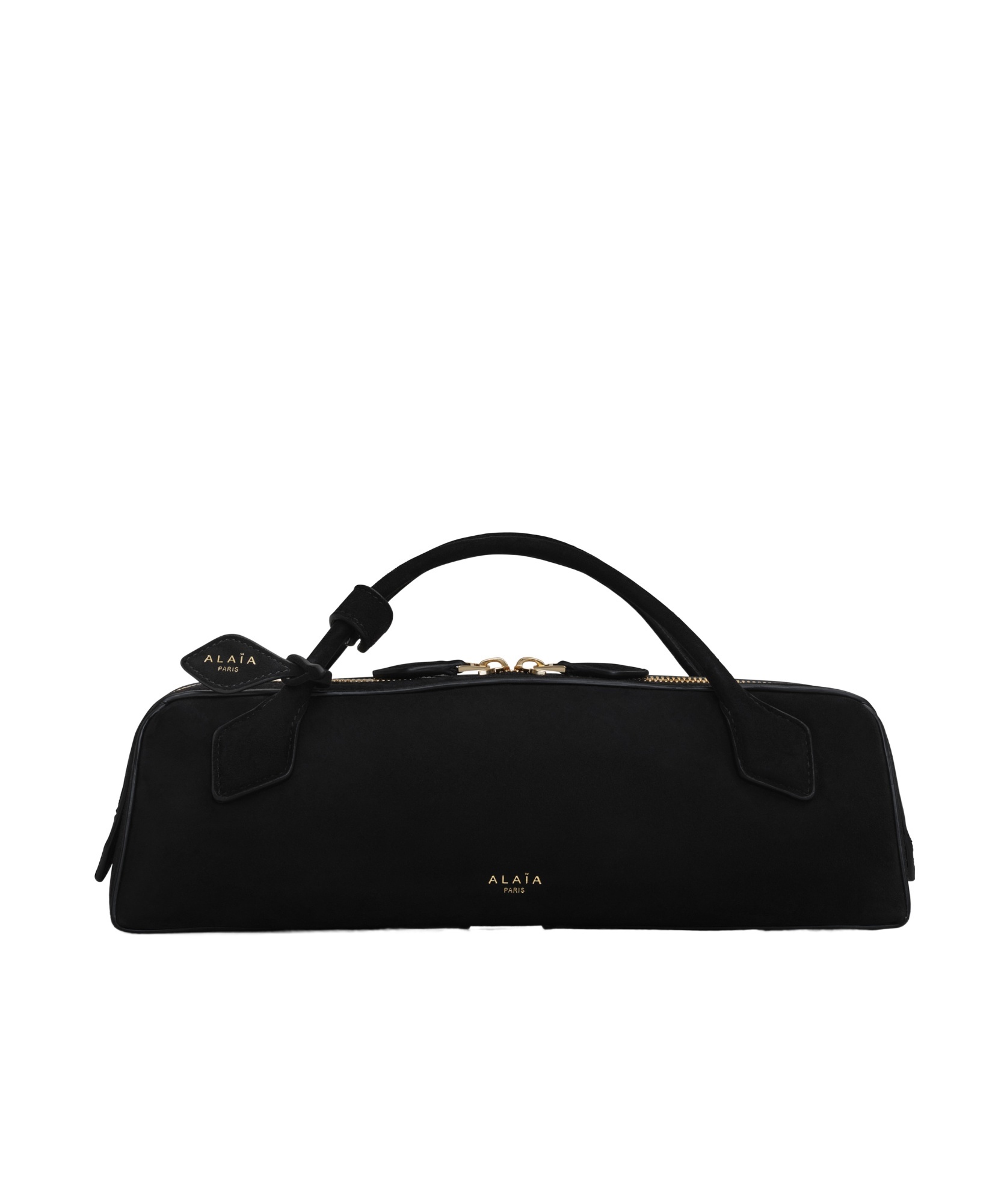 Alaïa Le Teckel Top-handle Bag In Grained Leather In Black
