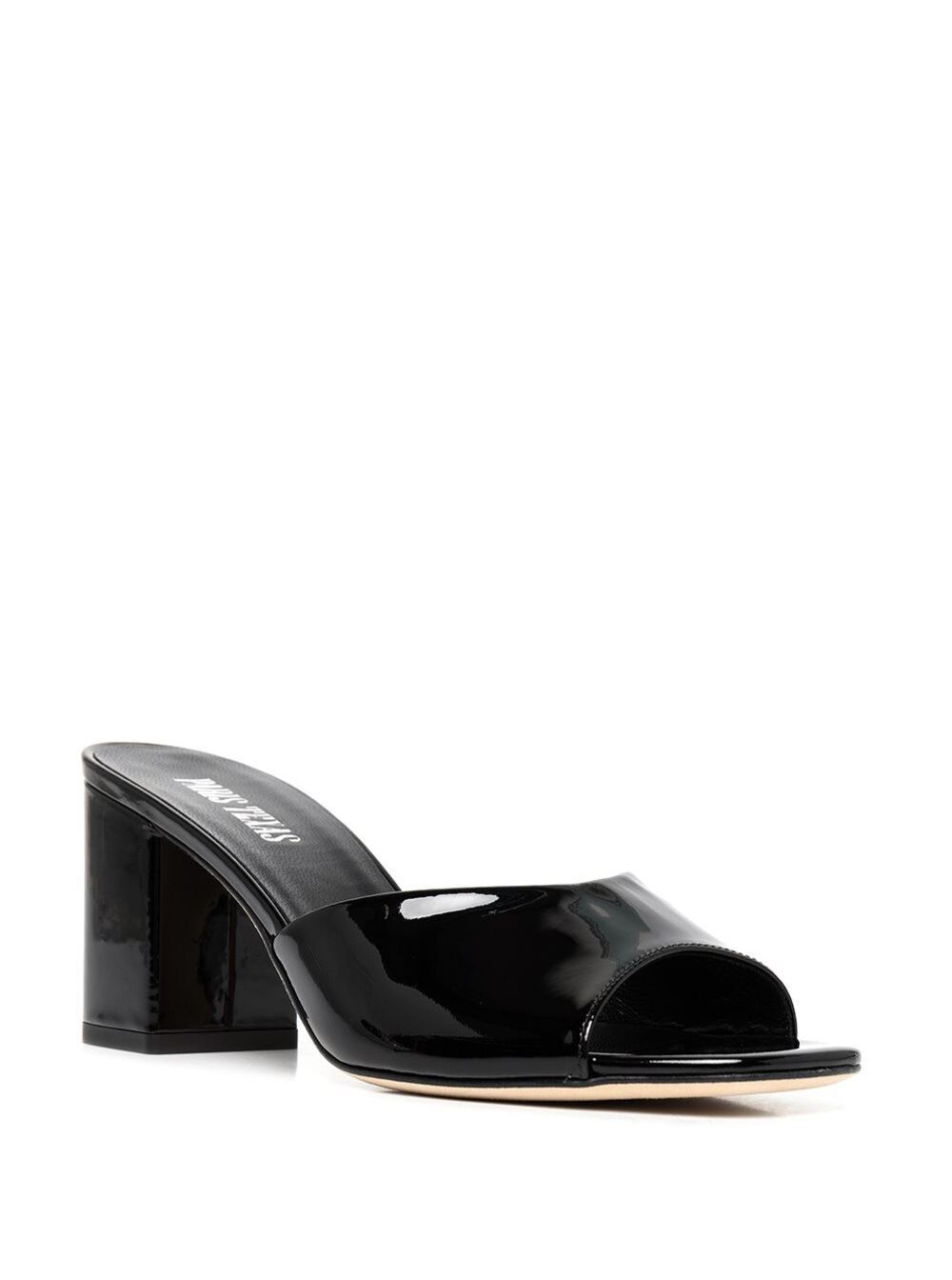Paris Texas Anja Leather Mules In Black