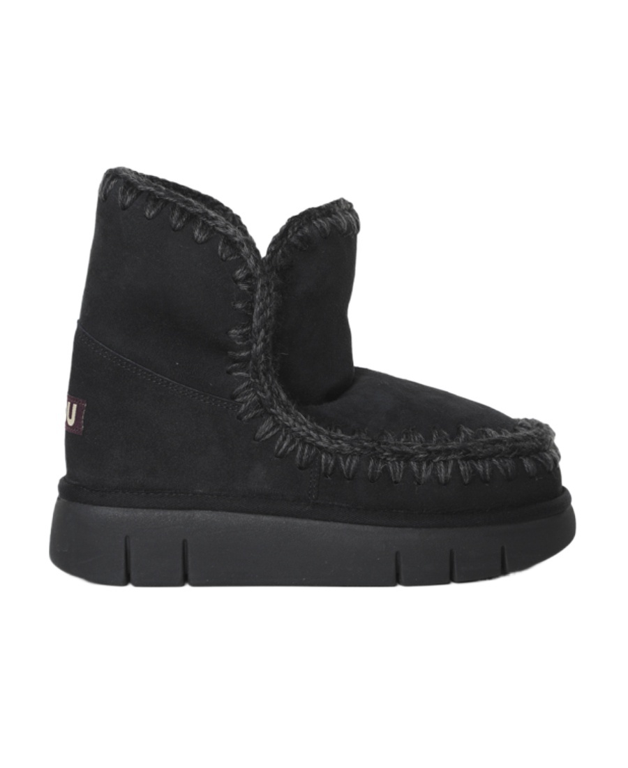 Mou Eskimo Contrast Stitch Boots In Black