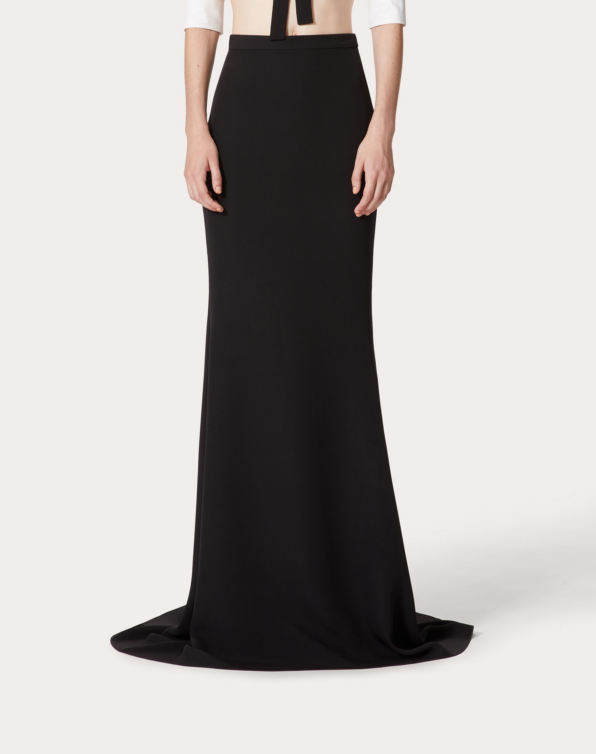 Valentino Silk Maxi Skirt In Nero