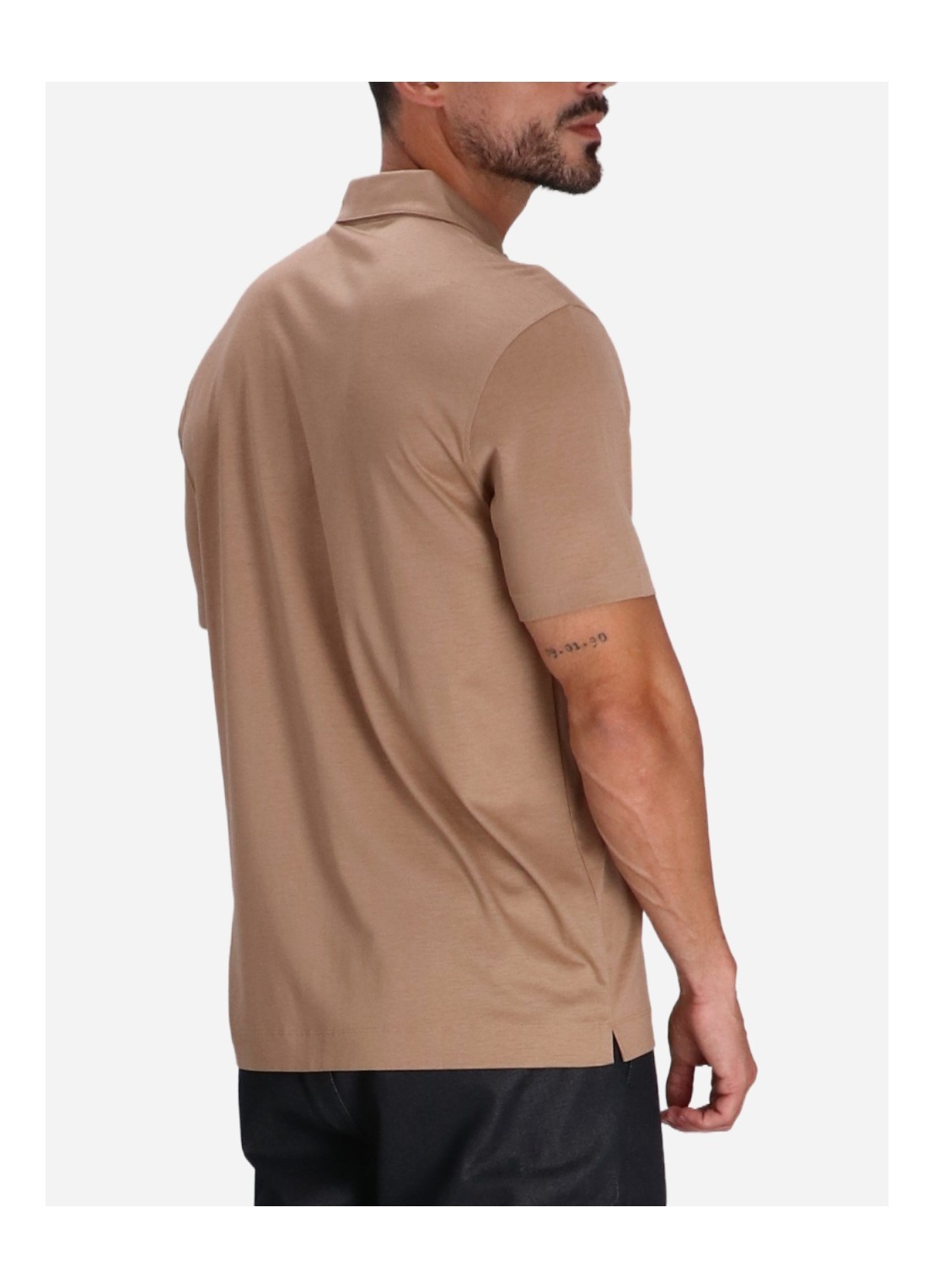 Hugo Boss Regular-fit Polo Shirt In Cotton And Silk In Nude