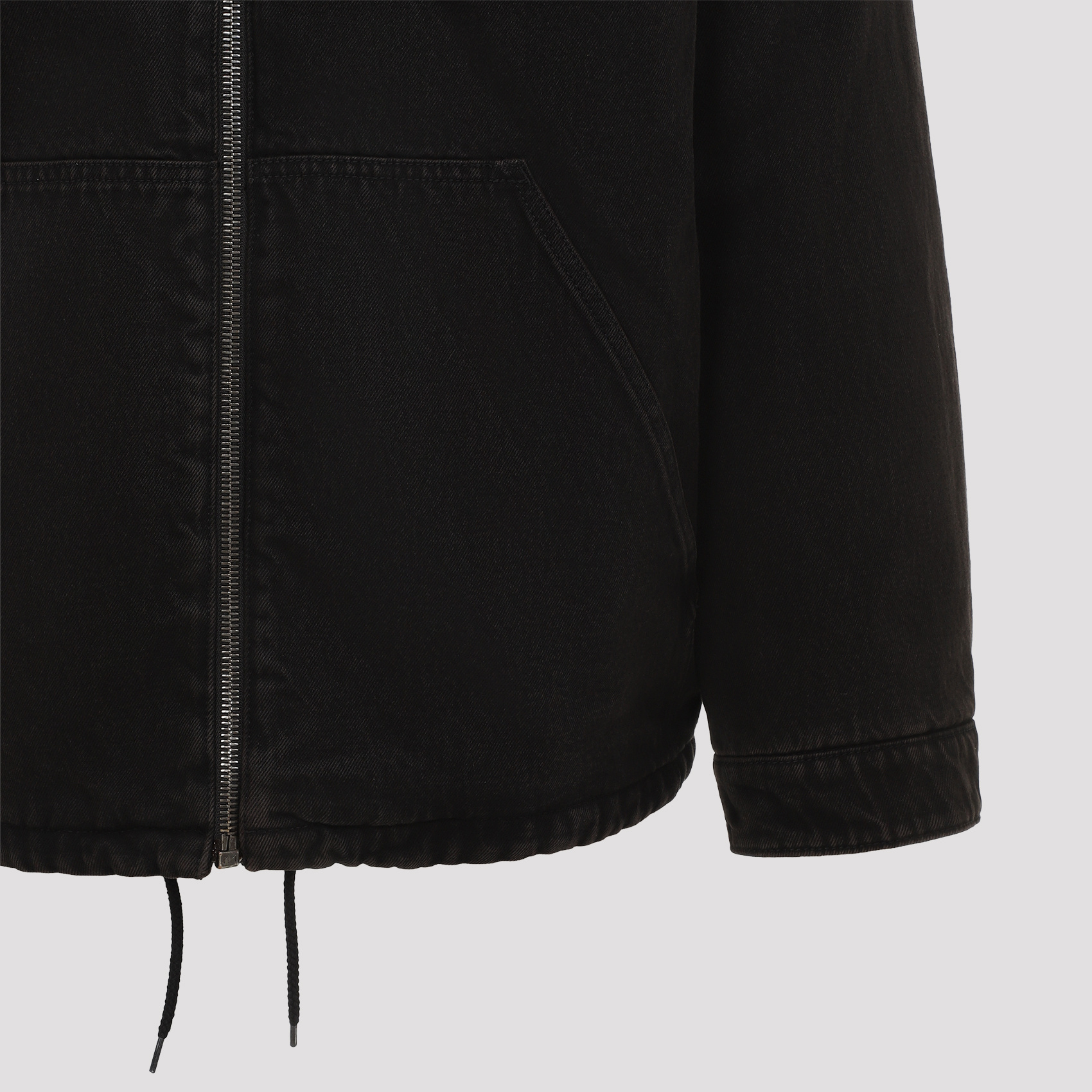 Prada Triangle-logo Velvet Blouson Jacket In Black