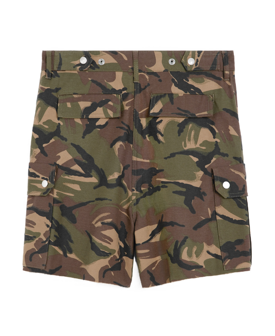 Celine Camouflage-print Shorts In Brown