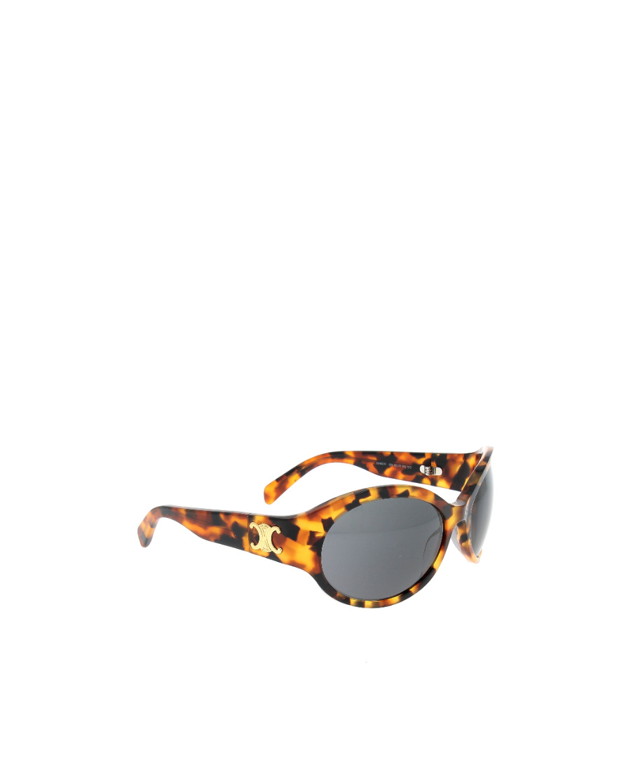 Celine Triomphe Wraparound-frame Sunglasses In Gray
