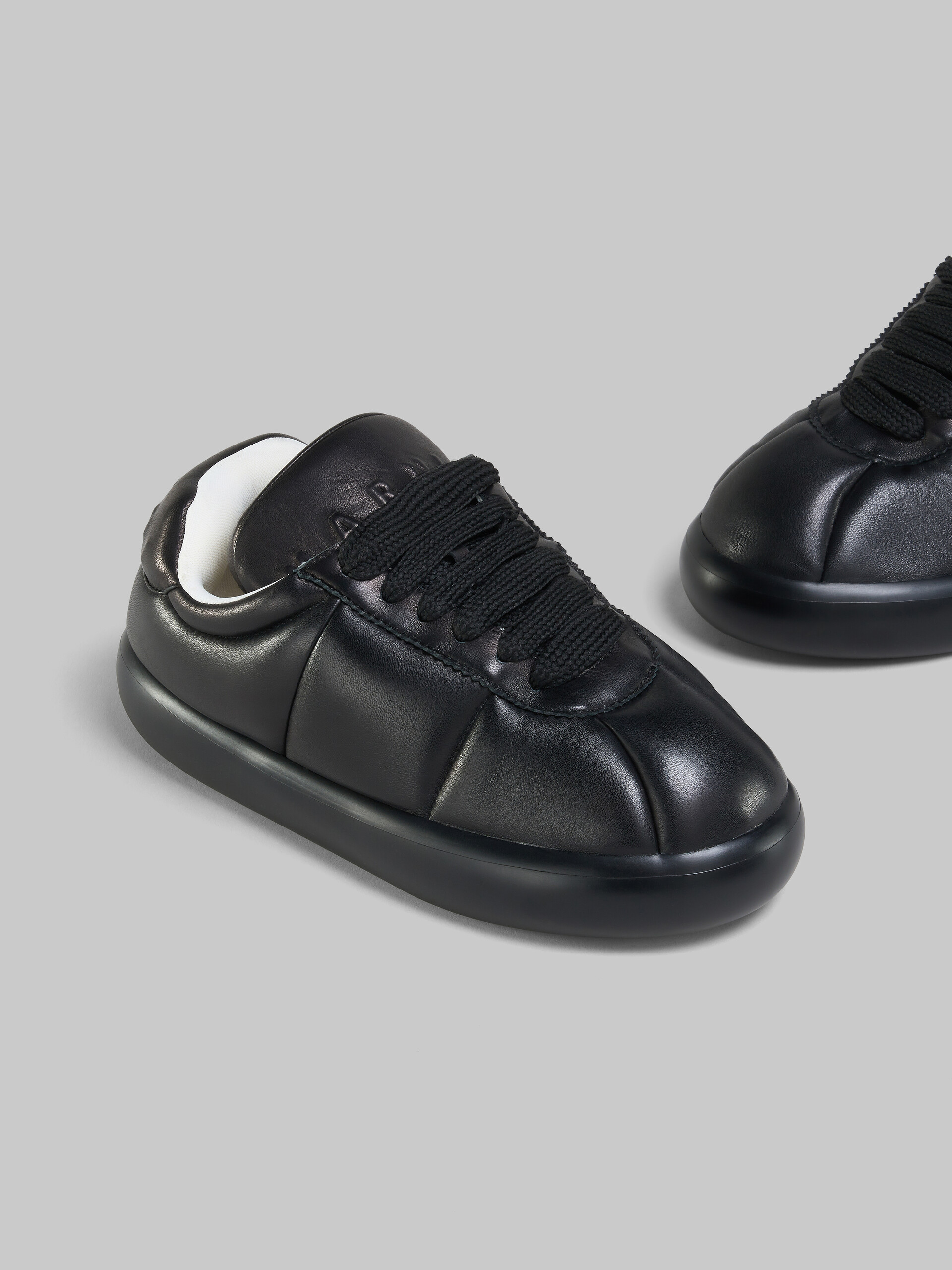 Shop Marni Black Leather Bigfoot 2.0 Sneaker