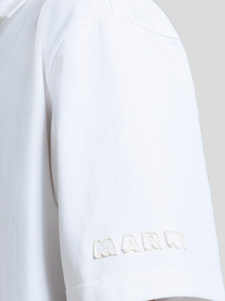 Marni Men's Logo Cotton Polo Shirt In White