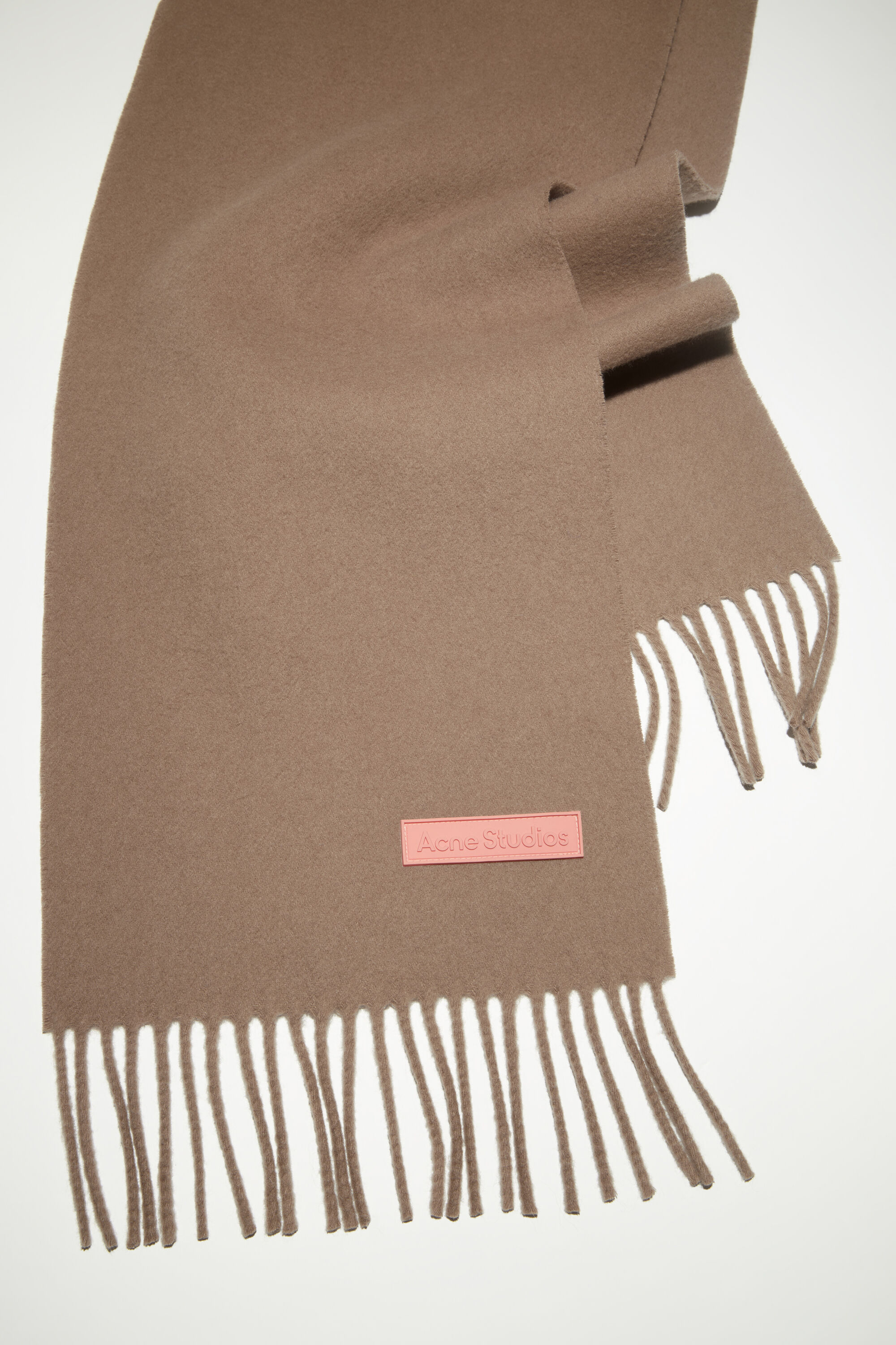 Shop Acne Studios Logo-patch Wool Scarf In Brown