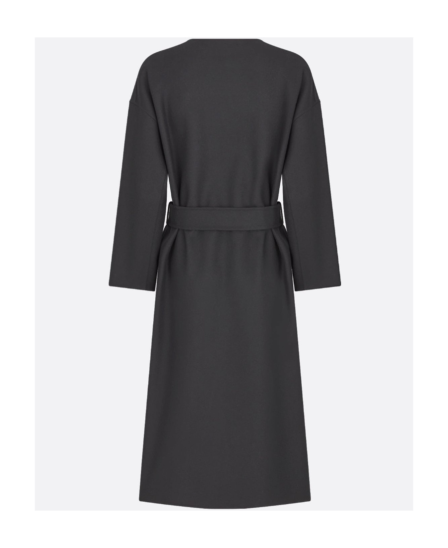 Dior Tie A Belt Overcoat In Black