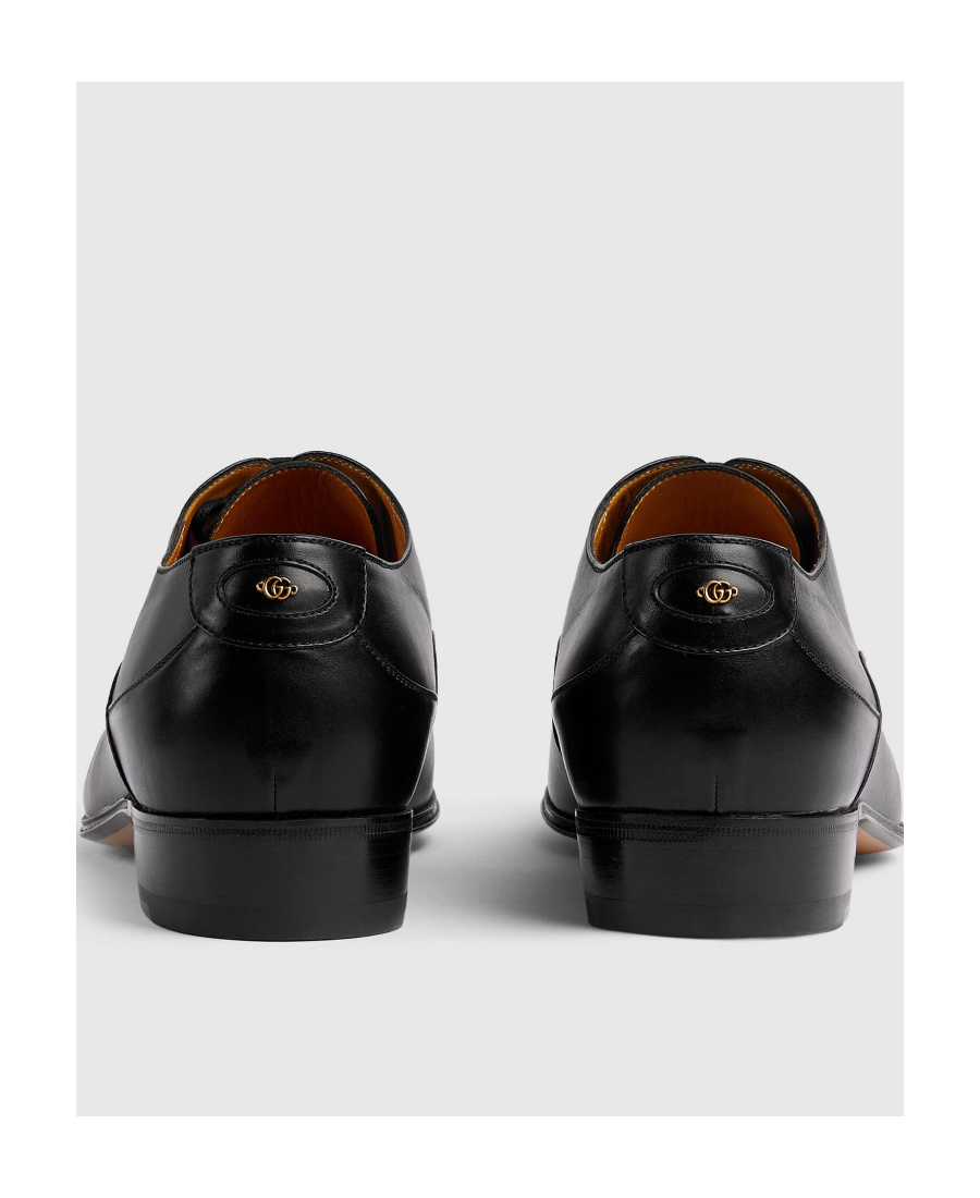 Gucci Men's Adel Double G Leather Oxfords In Black
