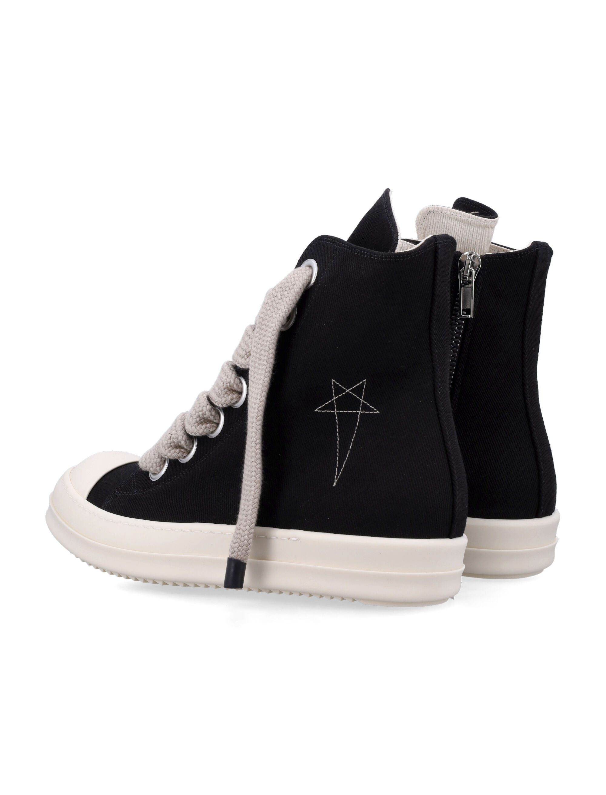 Rick Owens Drkshdw Round Toe High Top Casual Shoes In Black