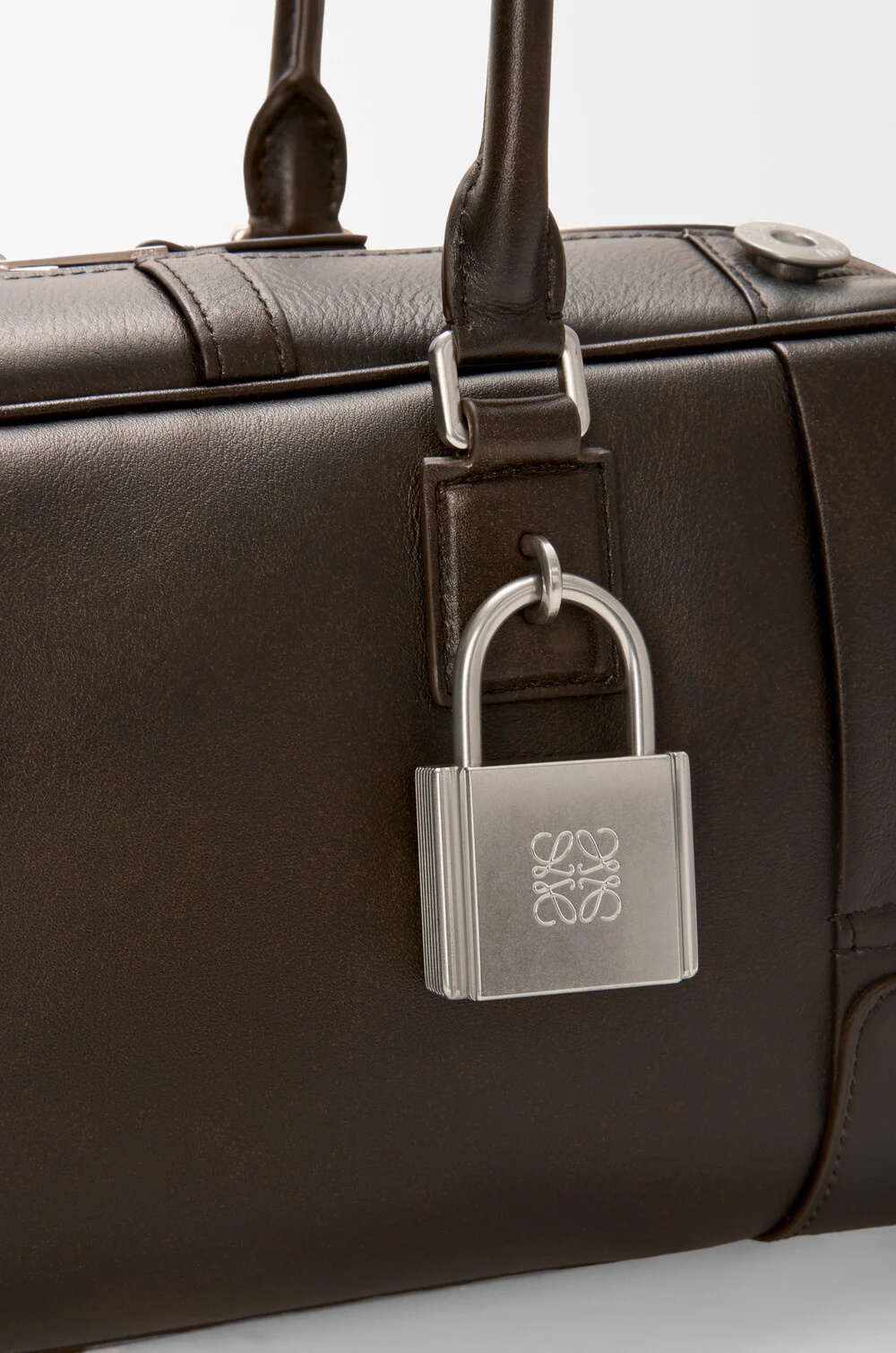 Loewe Panta Amazona 31 Cropped Bag In Shiny Calfskin In Brown