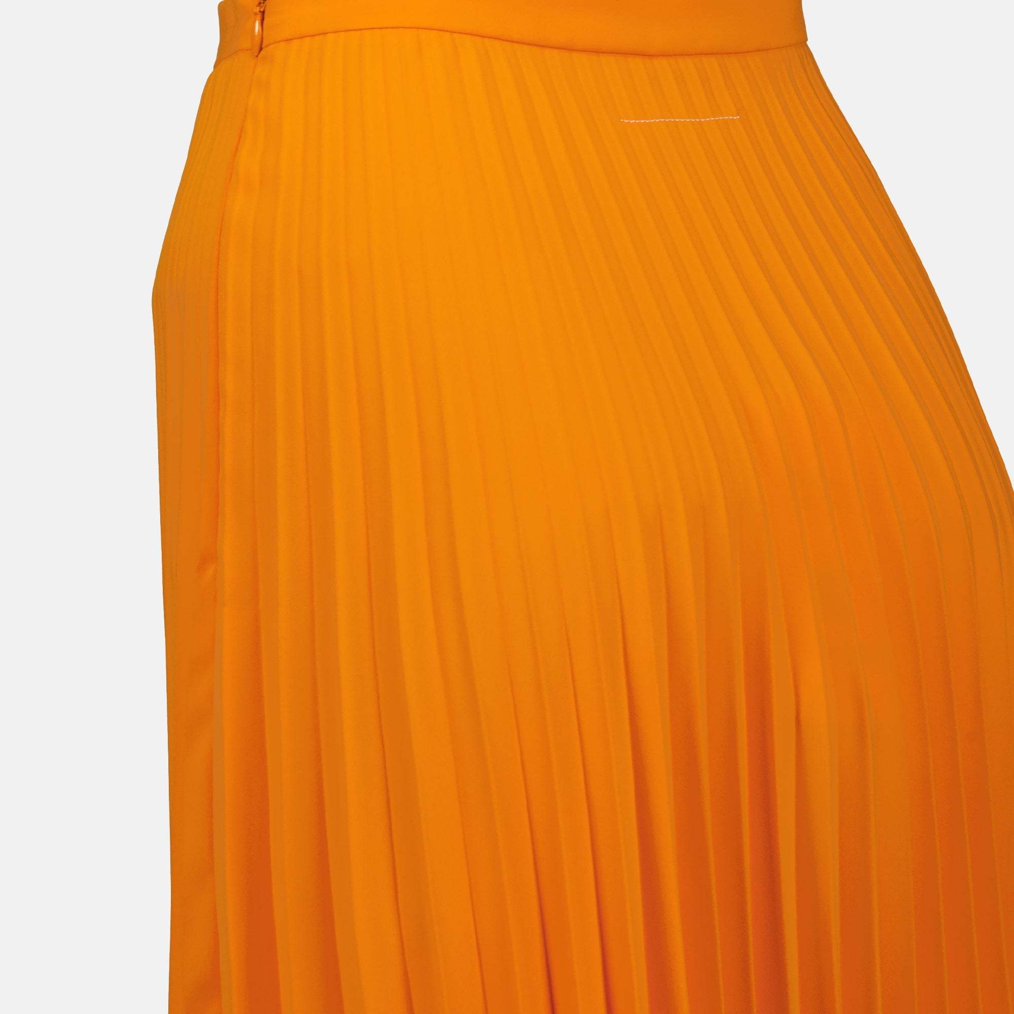 Mm6 Maison Margiela Pleated Skirt In Orange