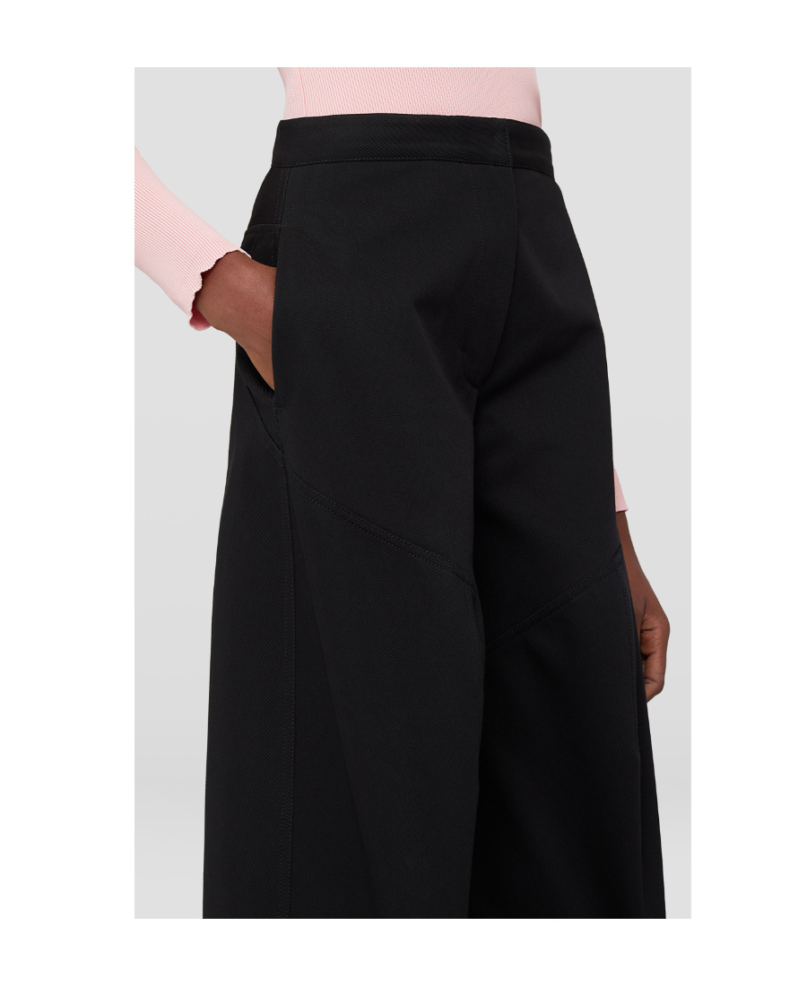 Jil Sander Flared Cotton Trousers In Black