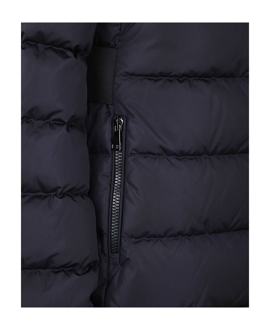 Moncler Hooded Puffer Coat In Blue