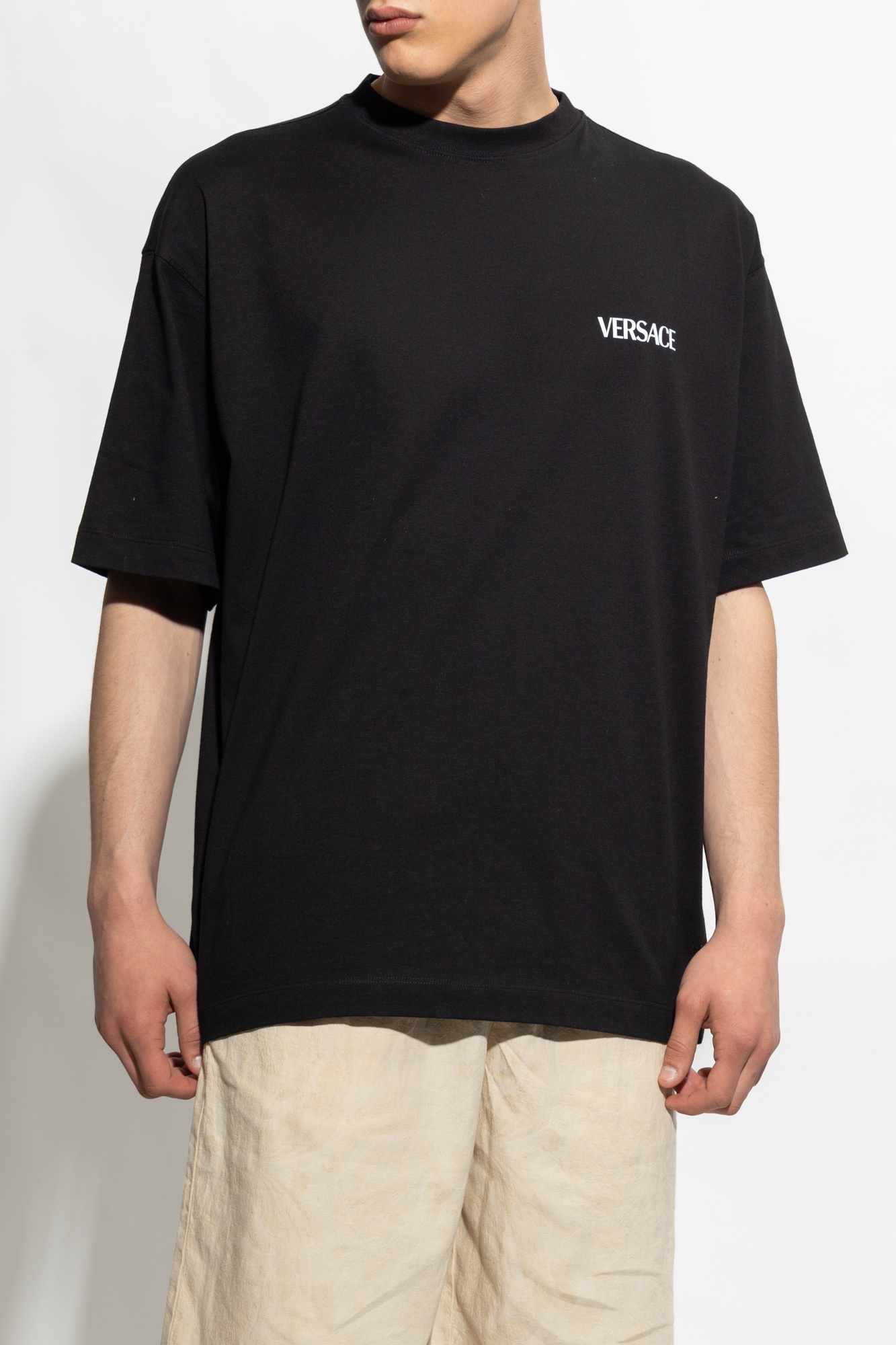 Versace Graphic-print T-shirt In Black