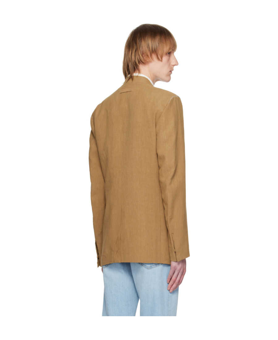 Shop Zegna Logo Suit Jacket In Brown