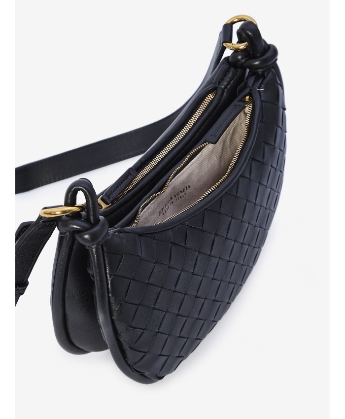 Bottega Veneta Black Leather Gemelli Messenger Bag In Black