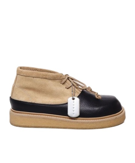 Marni Leather And Suede Desert Boots In Nude