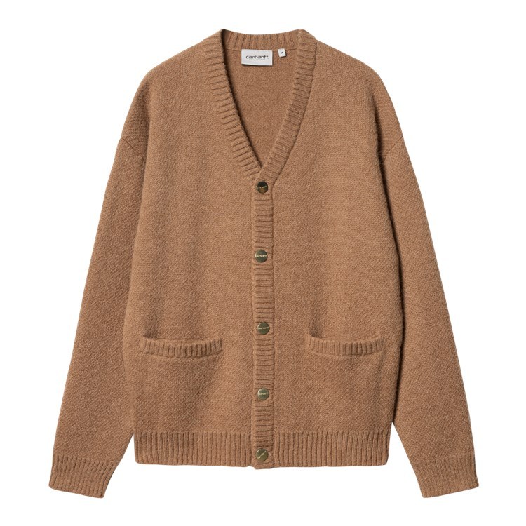 Carhartt Merton Knitted Cardigan In Brown