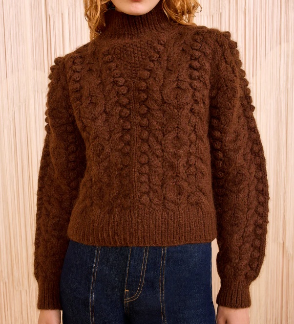 Ulla Johnson Albia Alpaca Knit Pullover Shirt In Brown