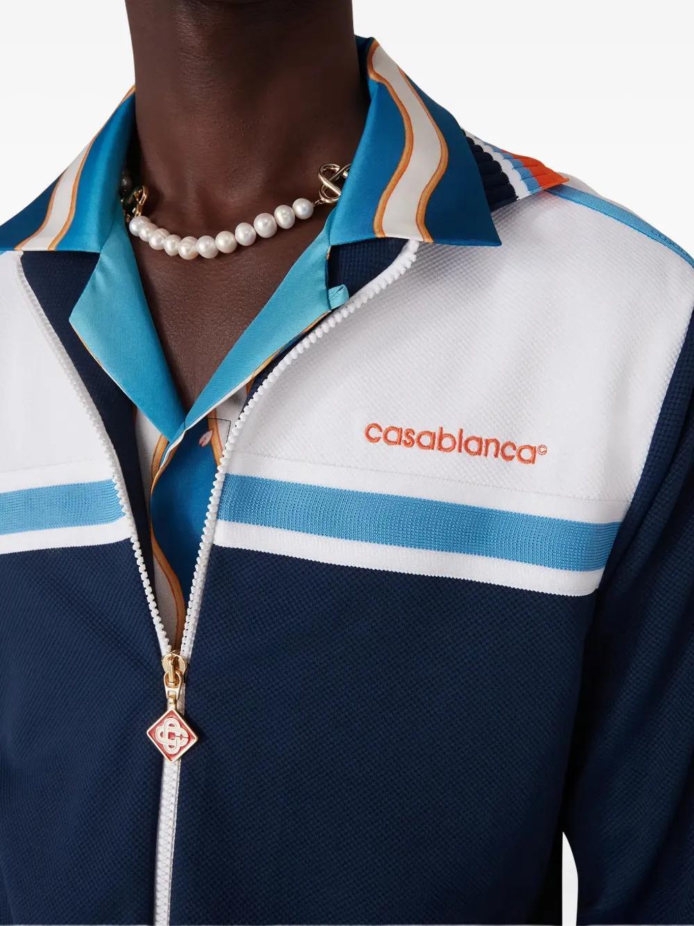 Casablanca Pique Truck Jacket In Blue