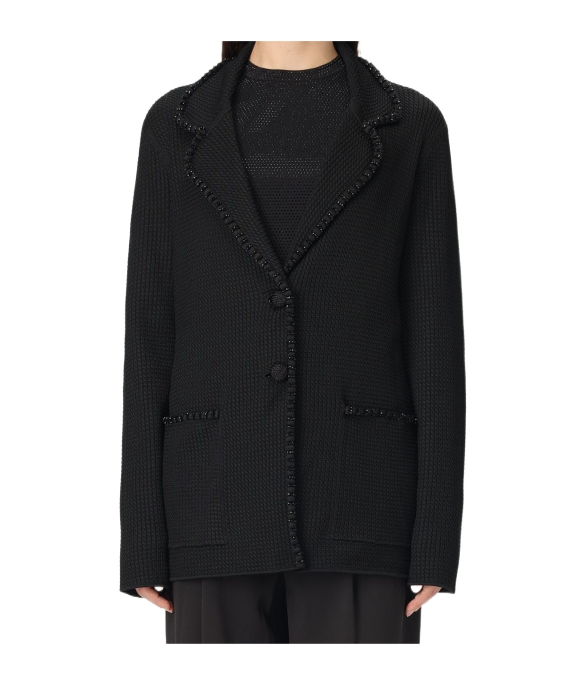 EMPORIO ARMANI CRYSTAL-EMBELLISHED BLAZER