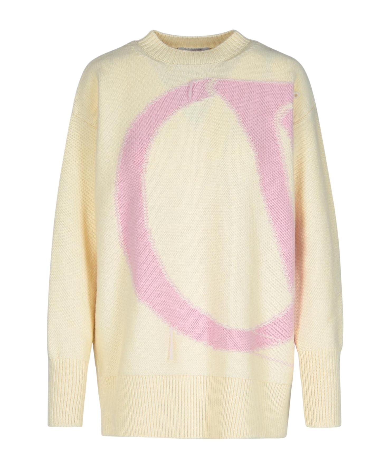Off-white Cream Wool Sweater In Nude