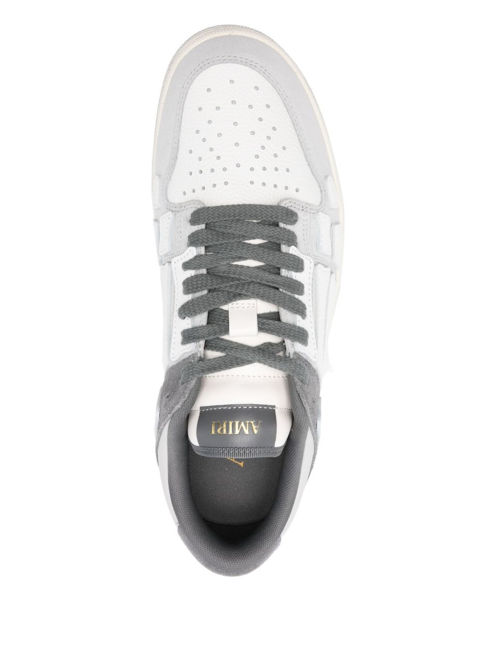 Amiri Distressed Low Top Sneakers With Skeleton Detail In Gray