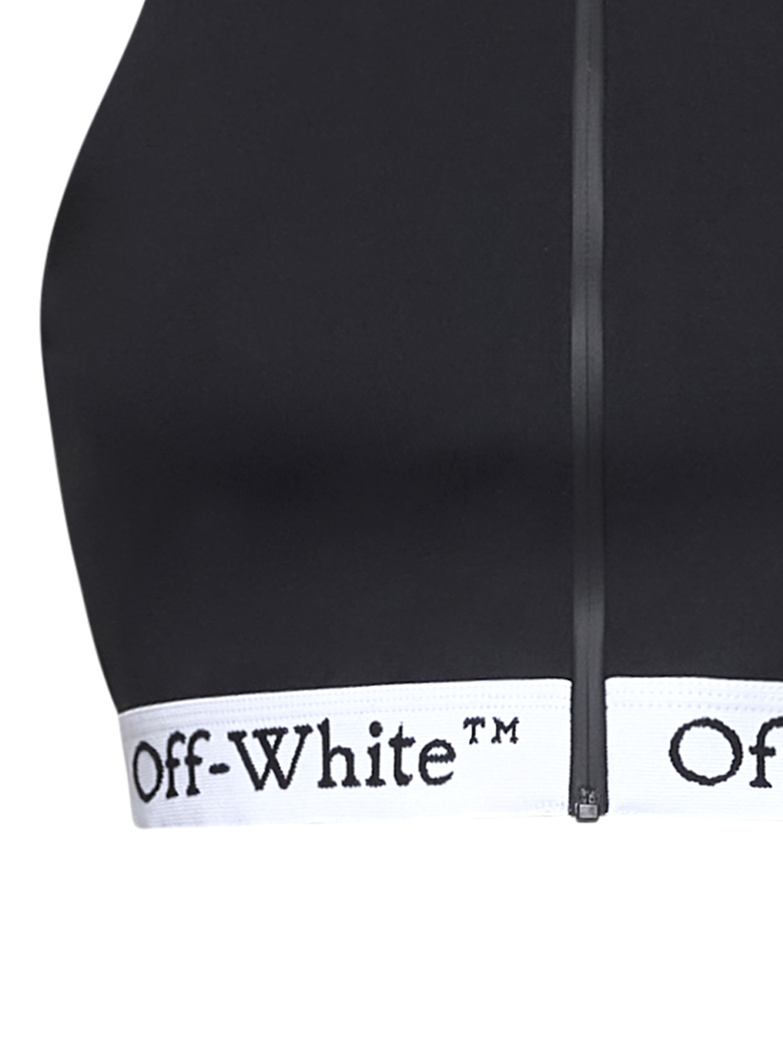 Off-white Logoband Zipped Rowing Top In Black