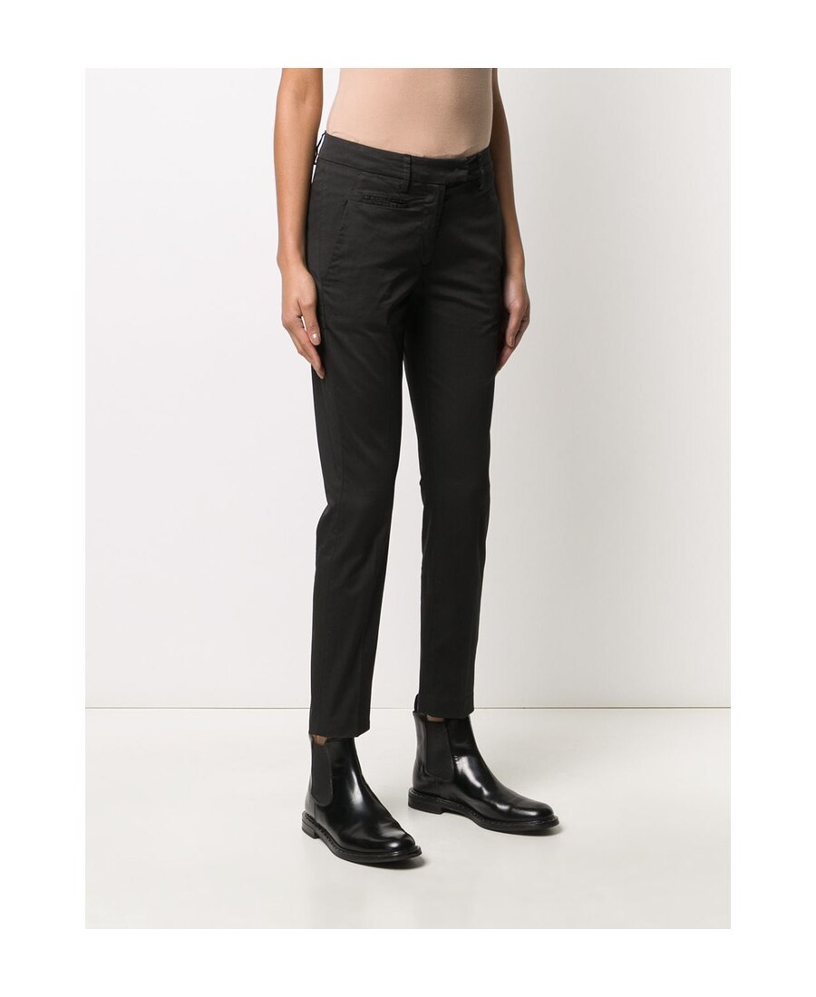 Dondup Contrast Four-pocket Slim Trousers In Black
