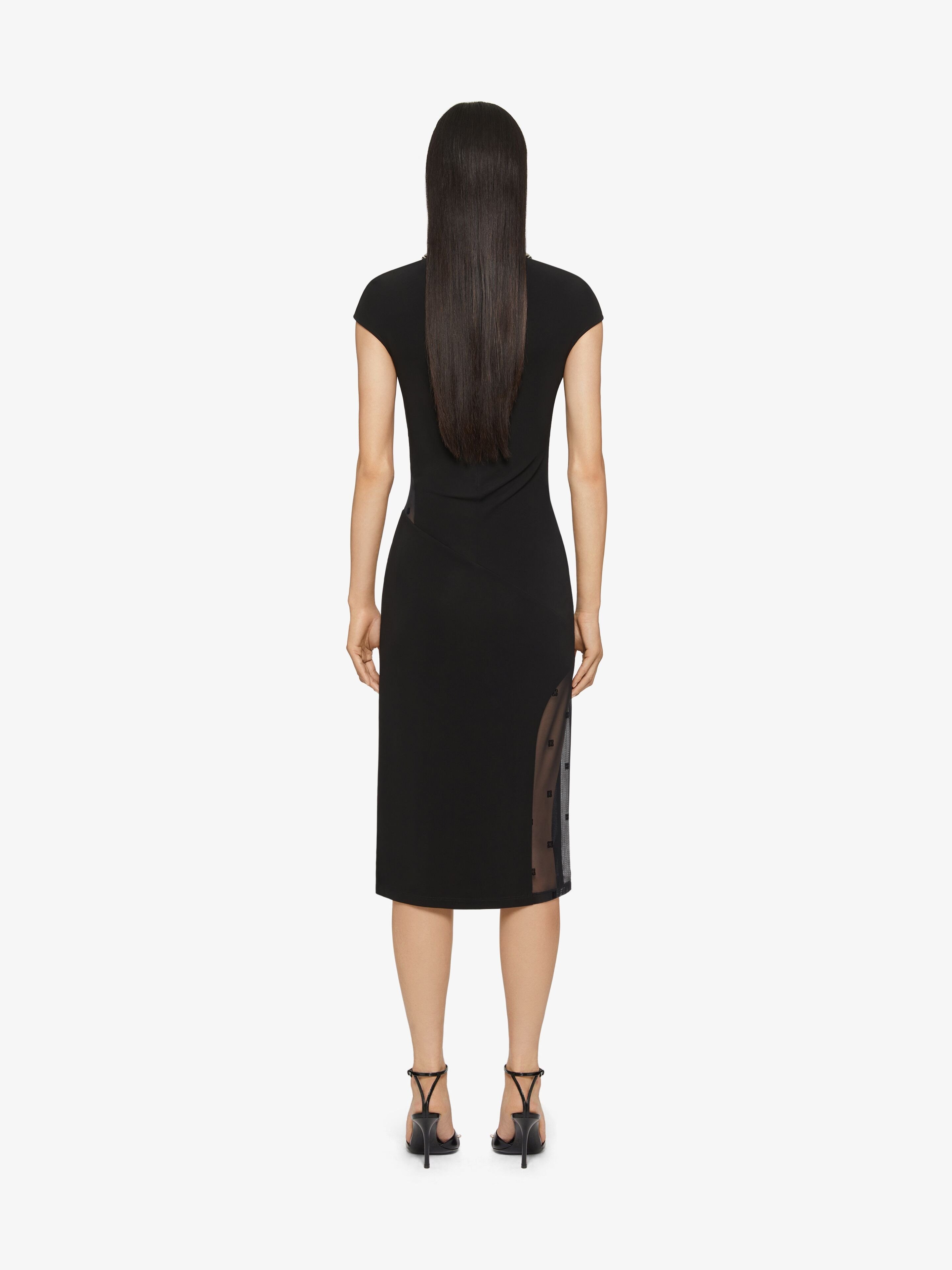 Givenchy Womens Black Semi-sheer Cut-out Woven Midi Dress In Black