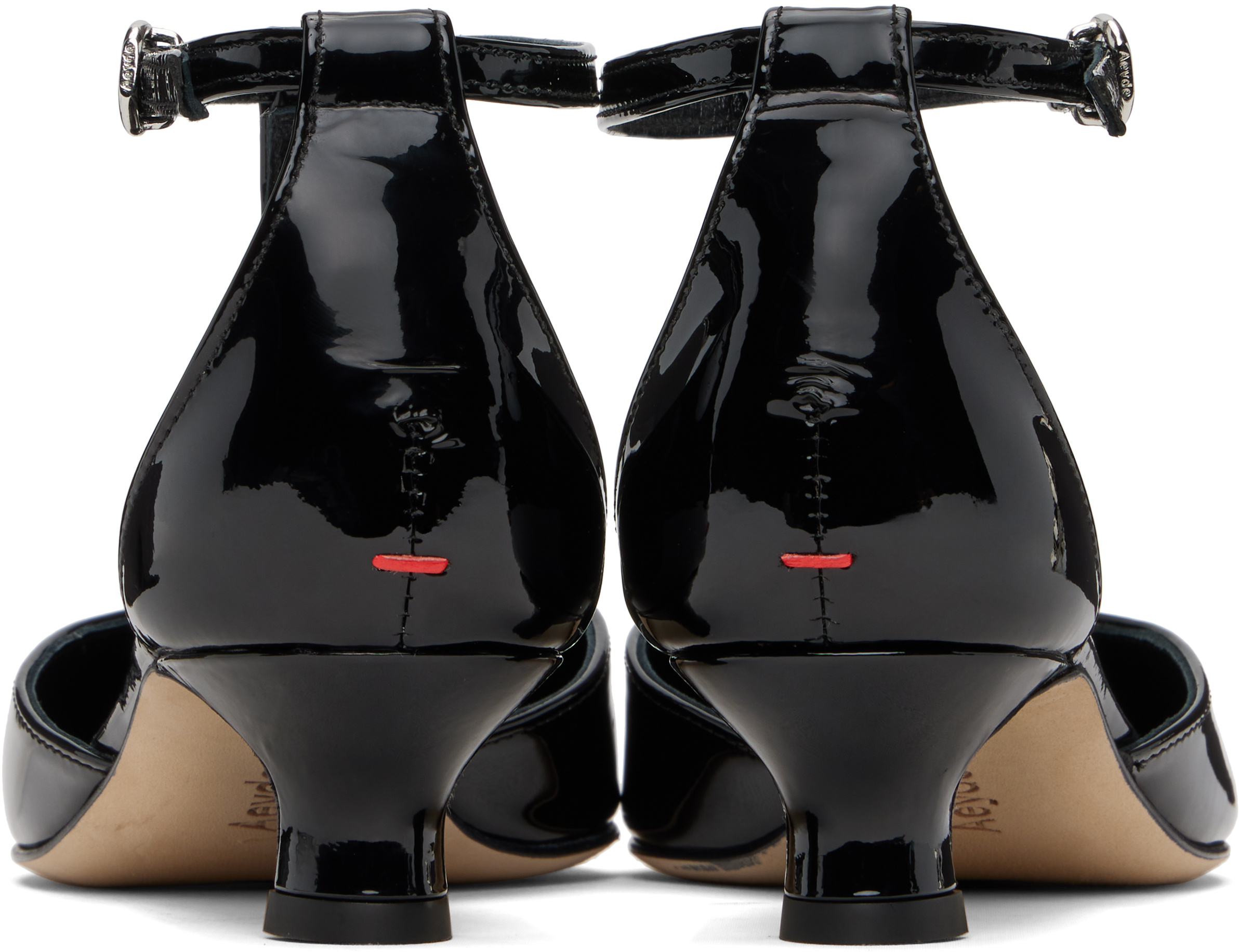 Aeyde Liz Patent Leather T-strap Pumps In Black