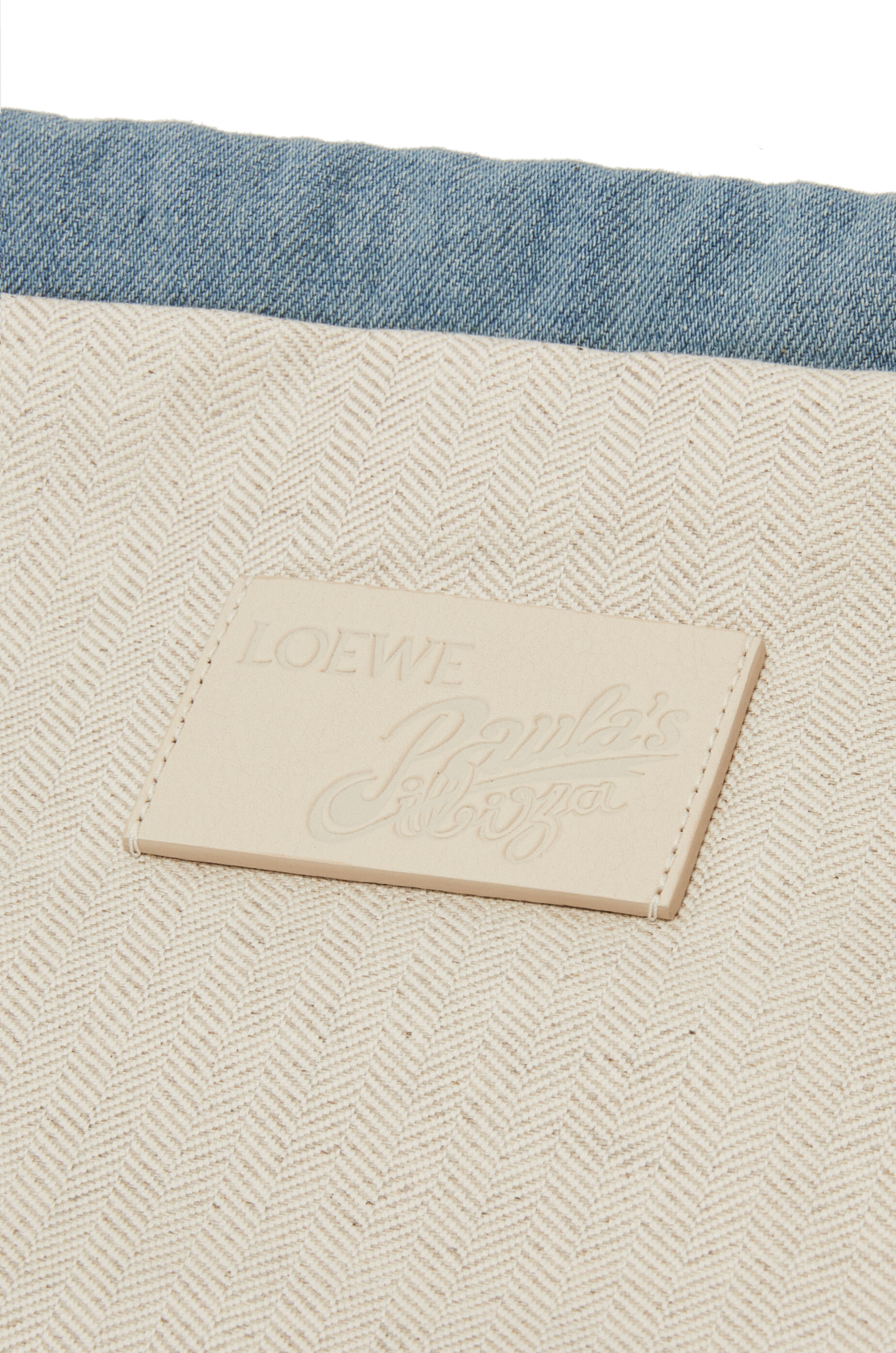 Loewe Fish Drawstring Pouch In Denim In Light Blue