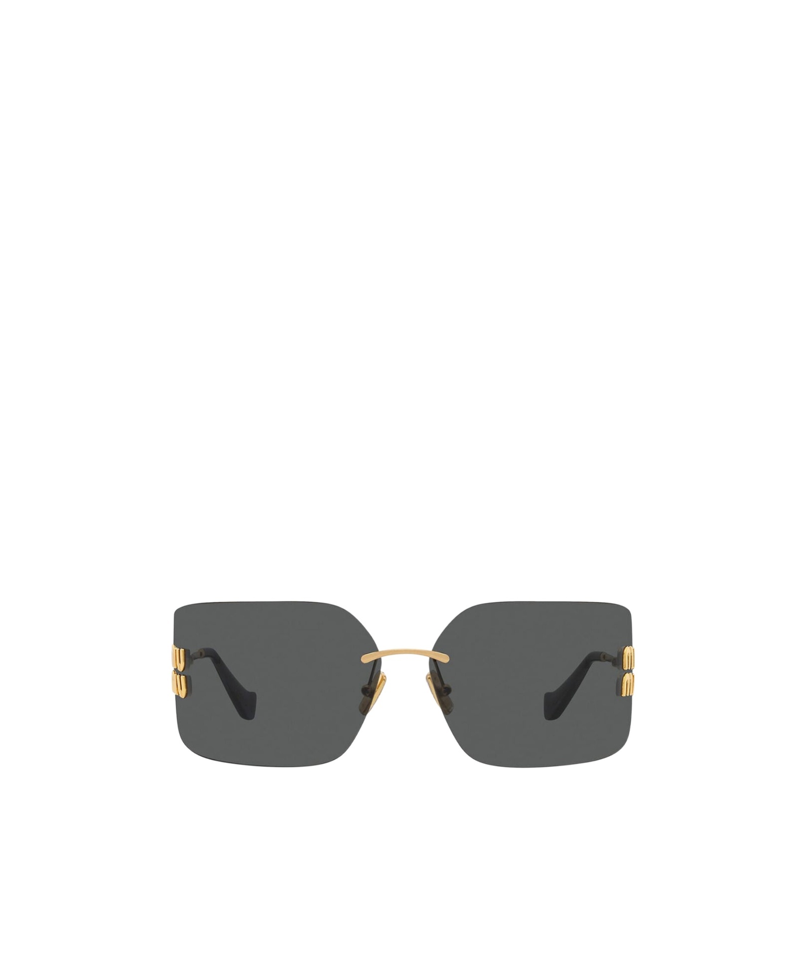 Miu Miu Mu 54ys 80 Rimless Titanium Wrap Sunglasses In Gray