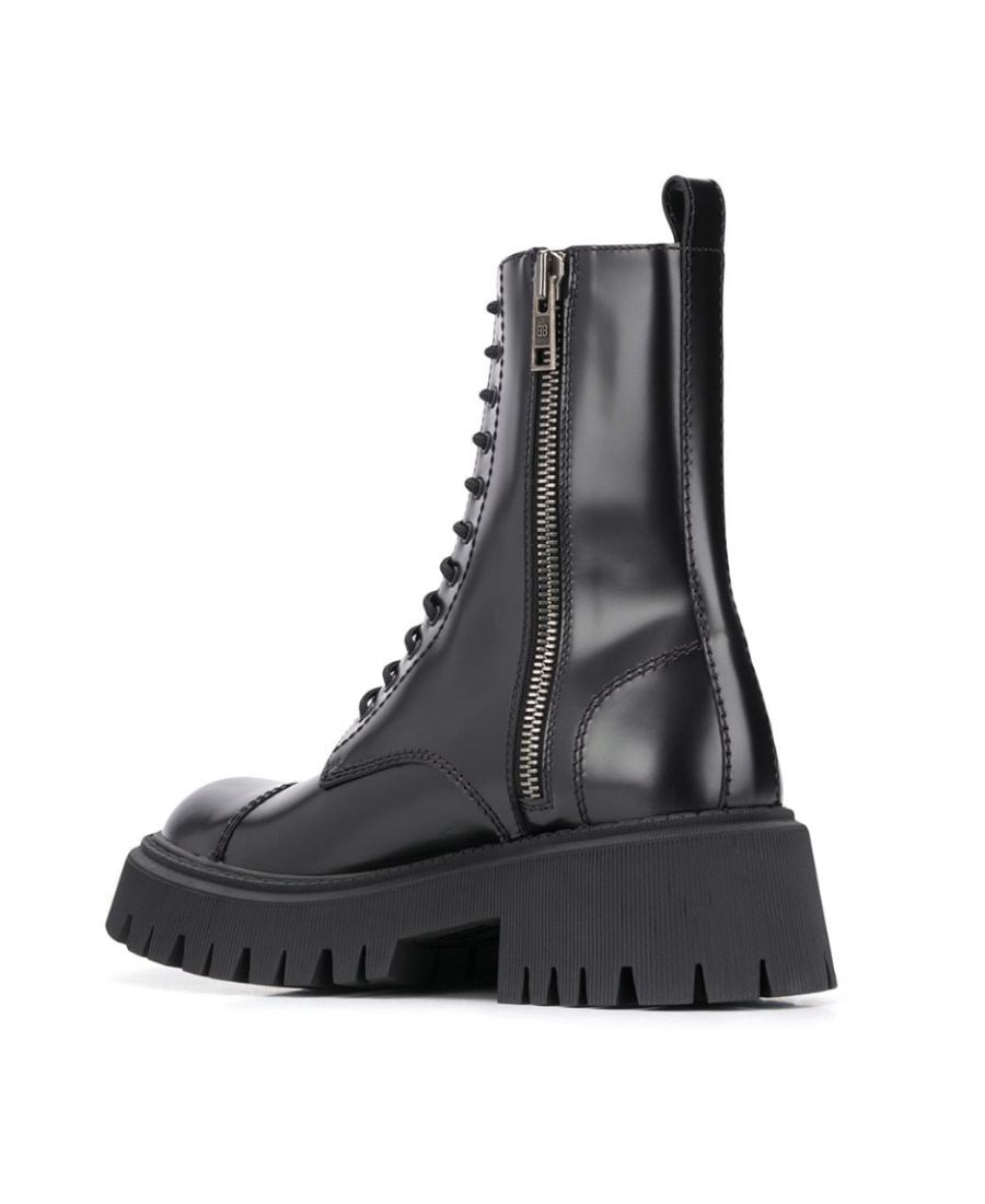 Balenciaga Tractor 20 Mm Lace-up Boots In Black