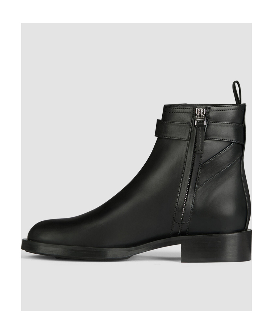 Givenchy Woman Lock Ankle Boot In Black Leather In Black