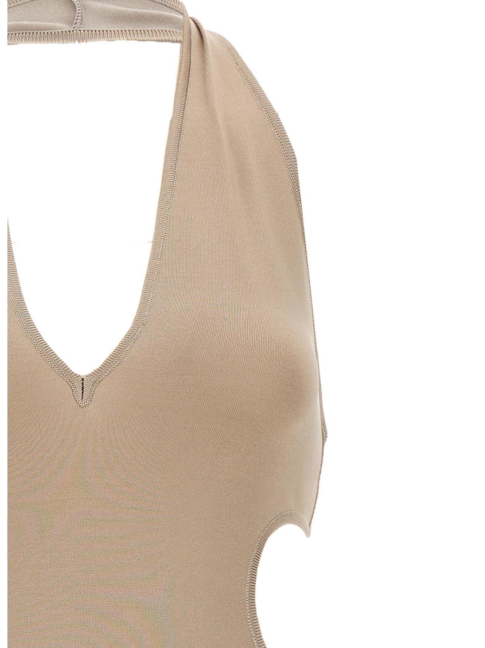 Alexandre Vauthier Halterneck Sleeveless Dress In Nude