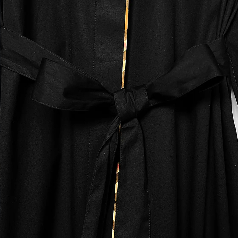 Burberry Self-tie Belt Dress In Black