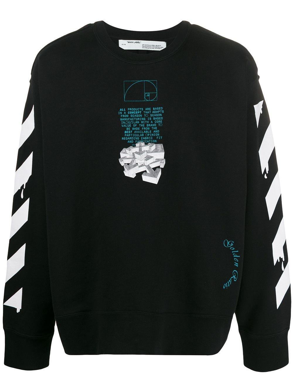 Off-white Dripping Arrows Crew Neck Sweatshirt In Black
