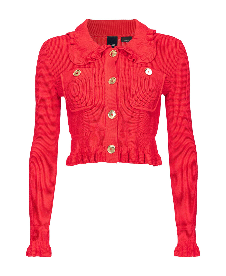 Pinko Small Knit Jacket In Red