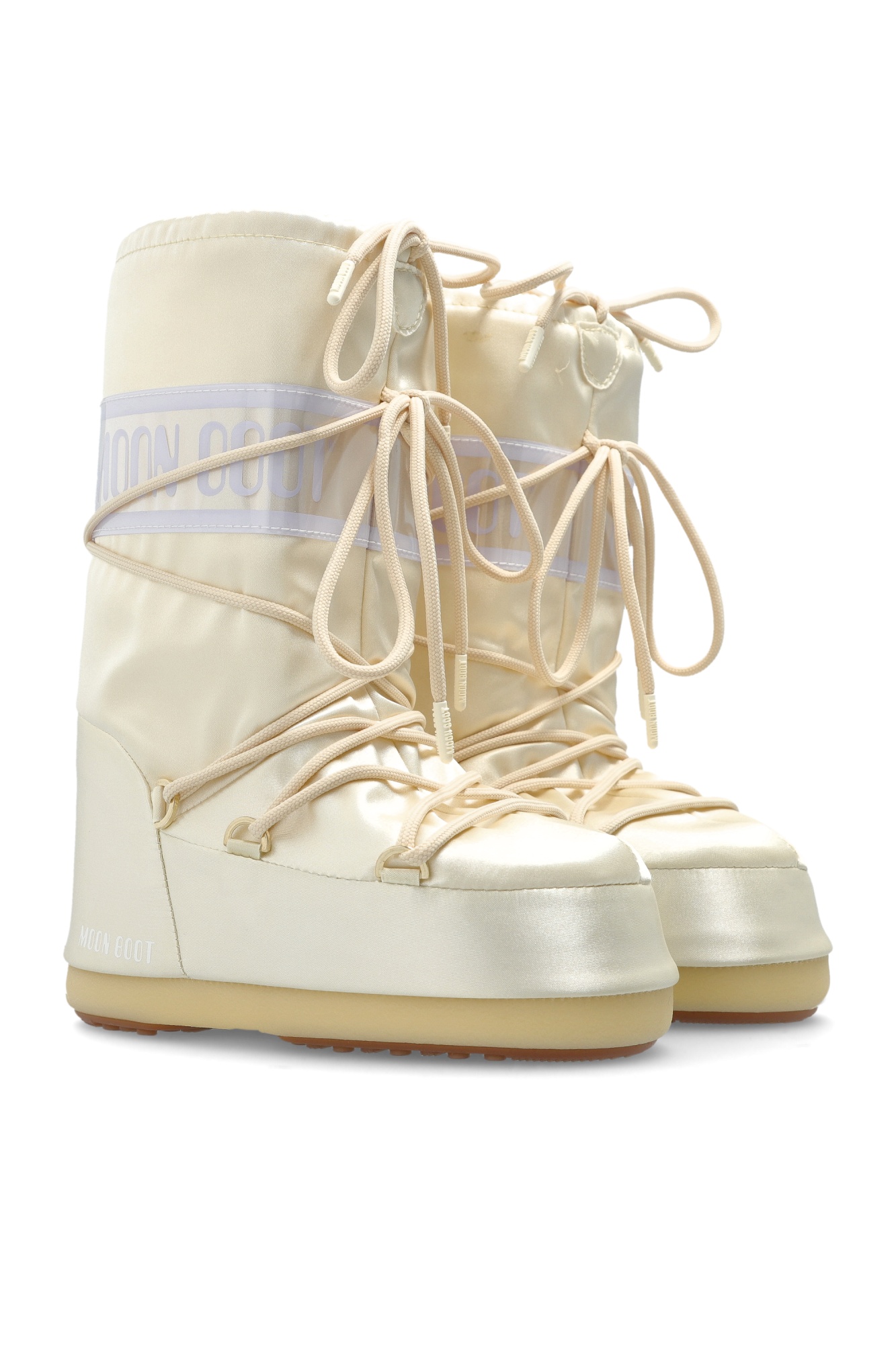Moon Boot Icon Padded Lace-up Boots In White