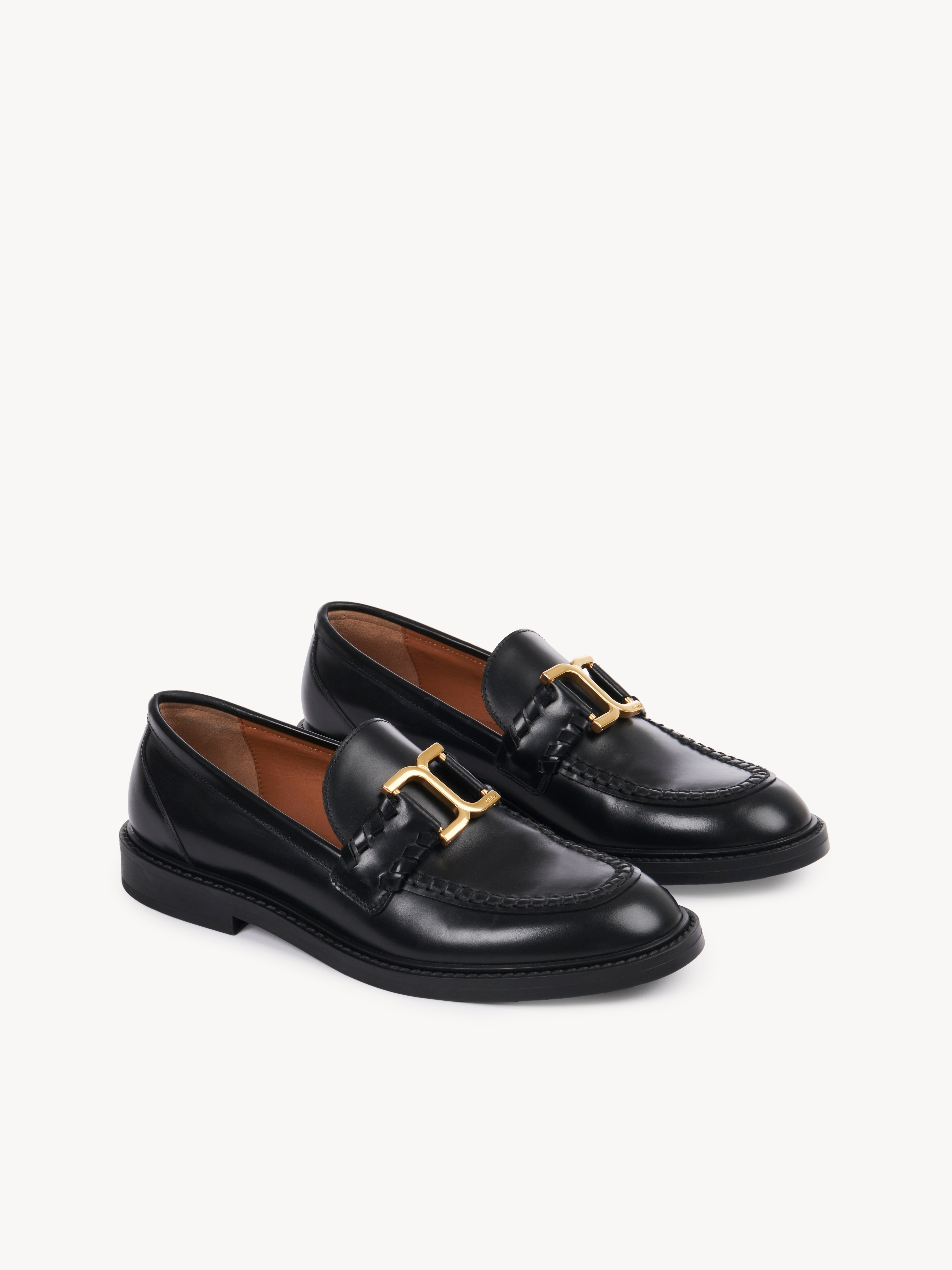 Chloé Marcie Black Brushed Calf Leather Loafer In Black